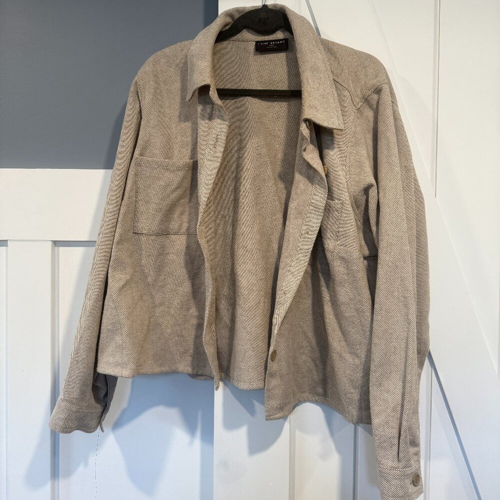 Lane Bryant Relaxed Front Button Cropped Shacket